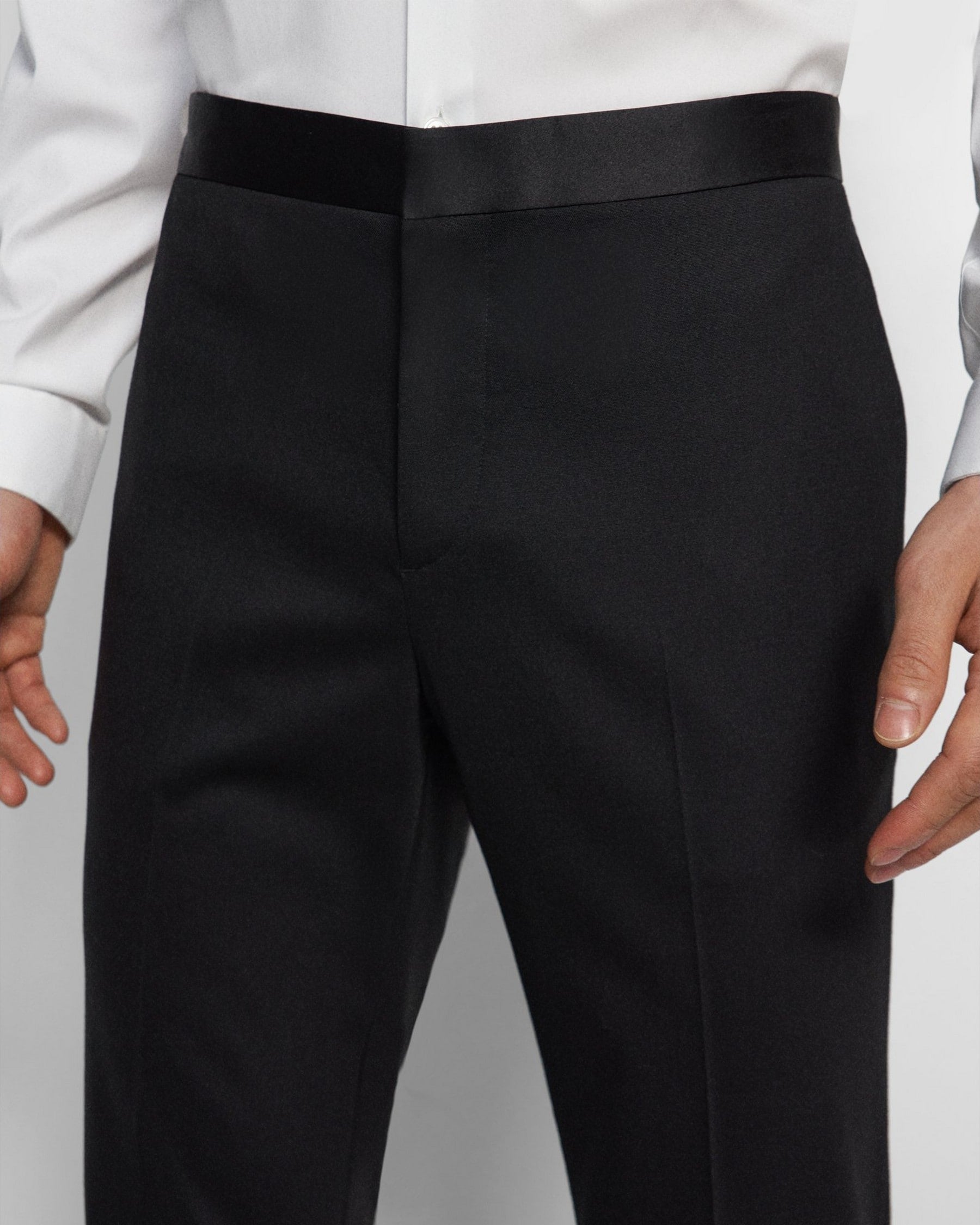 Theory Mayer Tuxedo Pant In Stretch Wool in Black