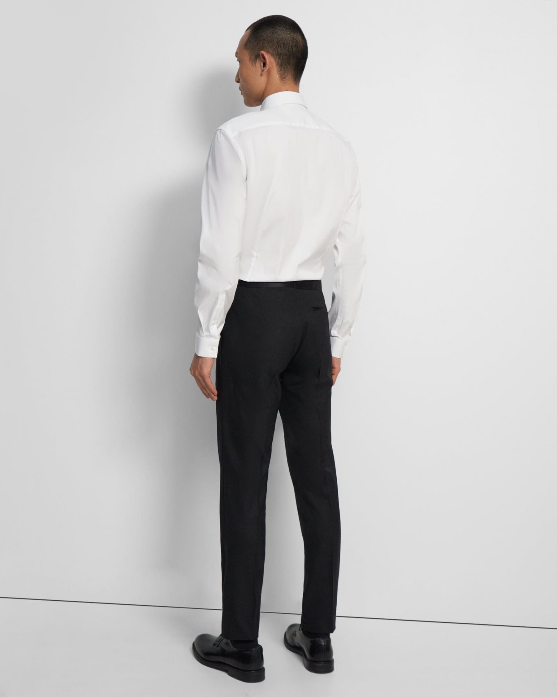Theory Mayer Tuxedo Pant In Stretch Wool in Black
