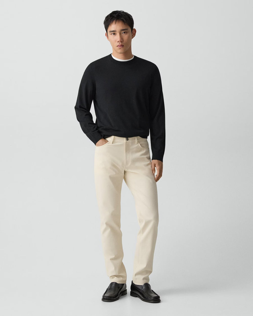 Theory Raffi 5-Pocket Pant in Neoteric Twill - Warm Ivory
