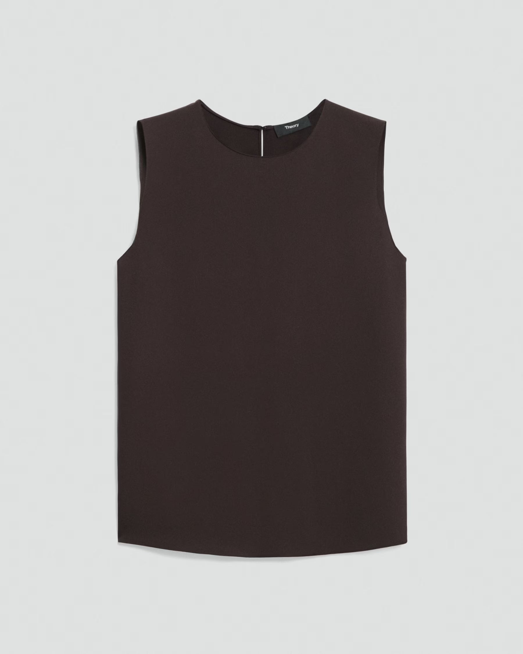 Theory Shell Top in Silk Georgette - Cacao