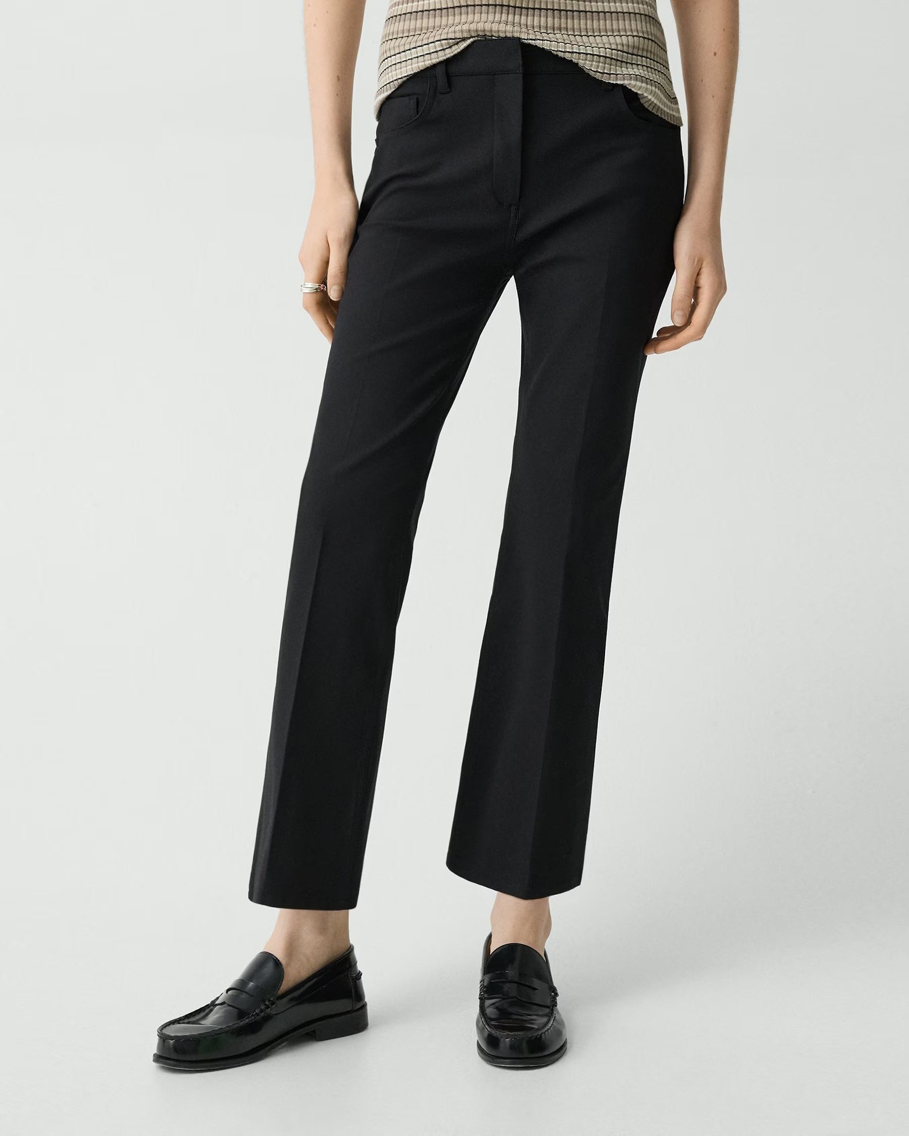 Theory 5-Pocket Kick Pant In Stretch Cotton- Black