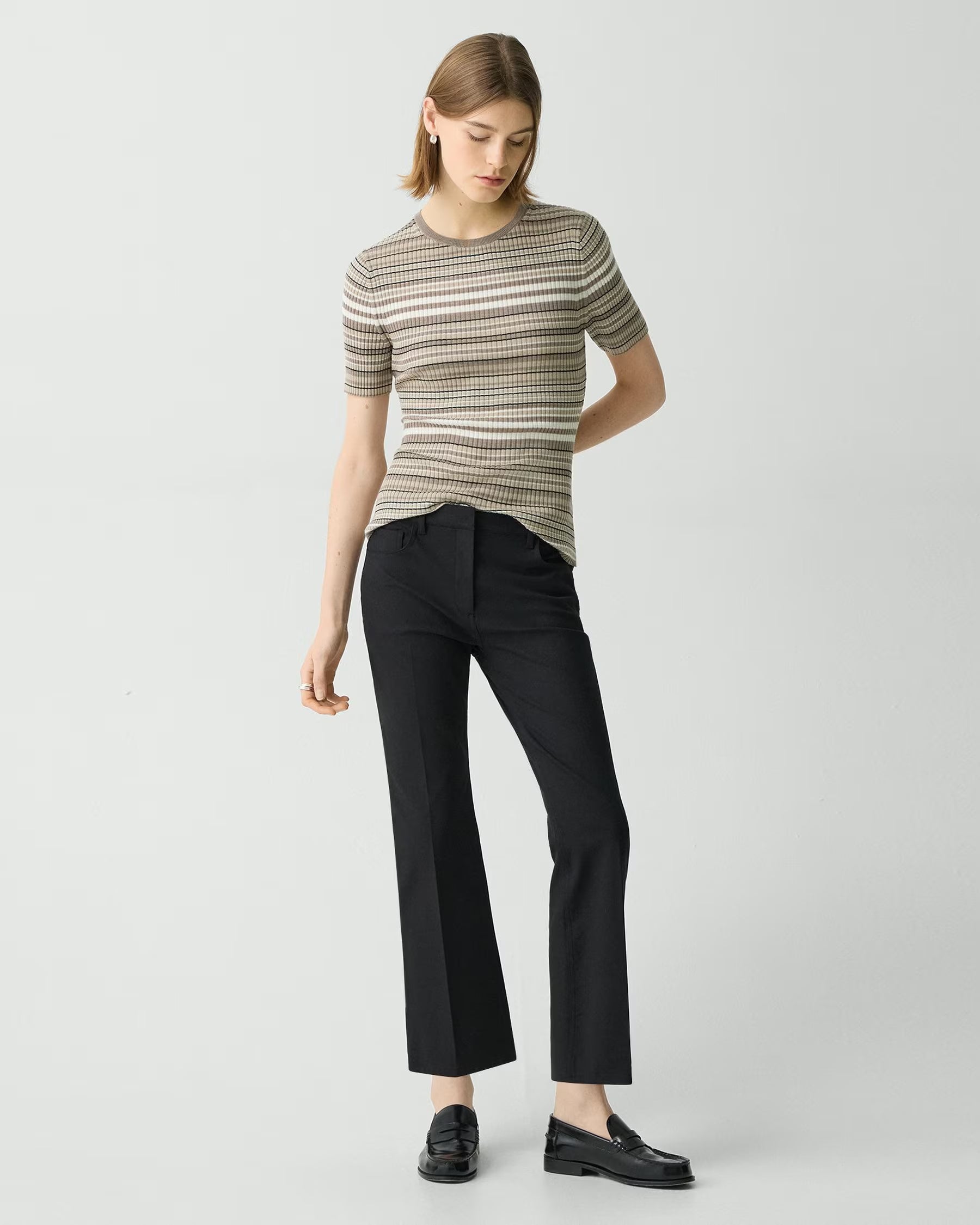 Theory 5-Pocket Kick Pant In Stretch Cotton- Black