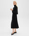 Theory Pleated Combo Dress in Stretch Wool-Blend - Black