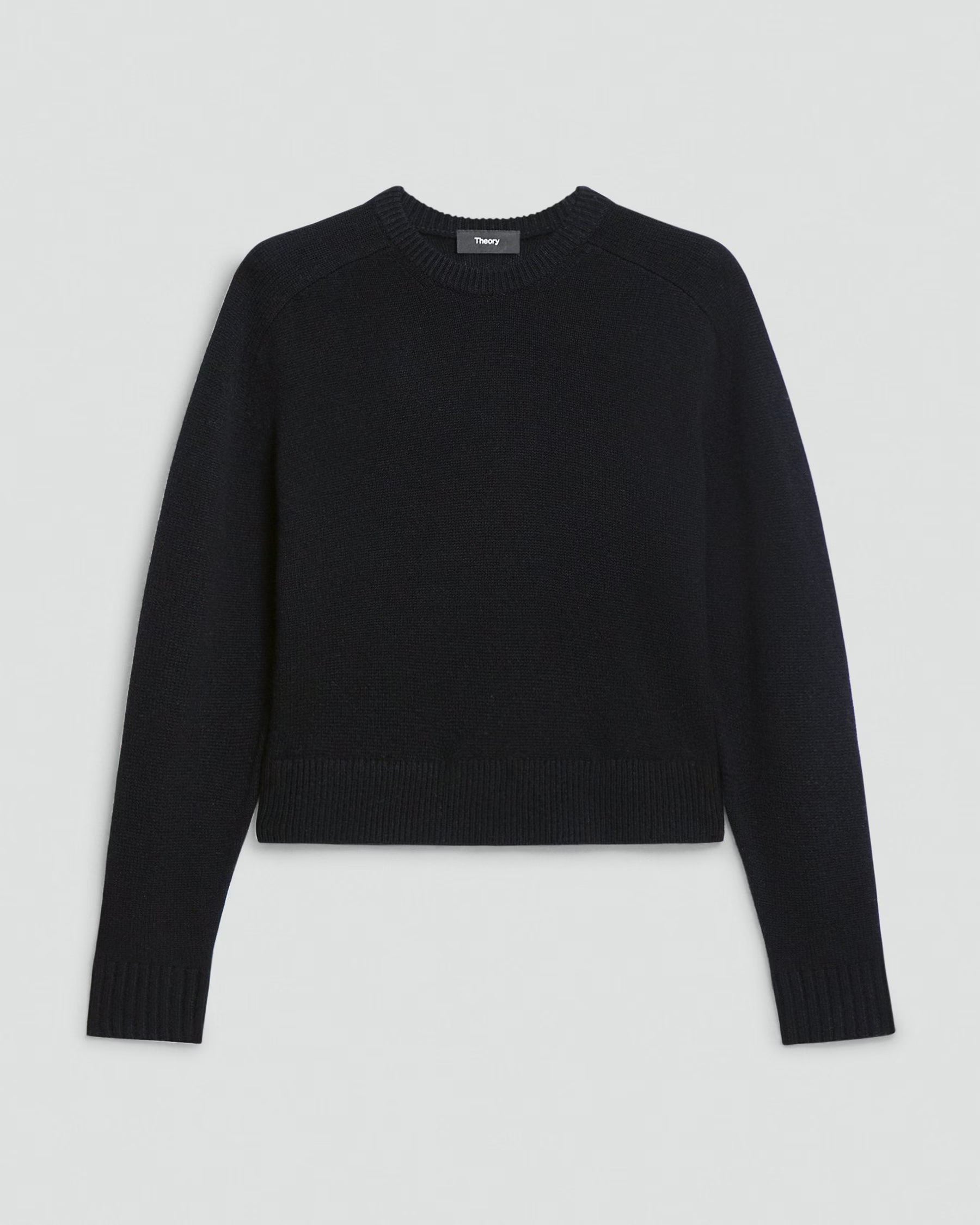 Theory Cashmere Cropped Sweater - Black