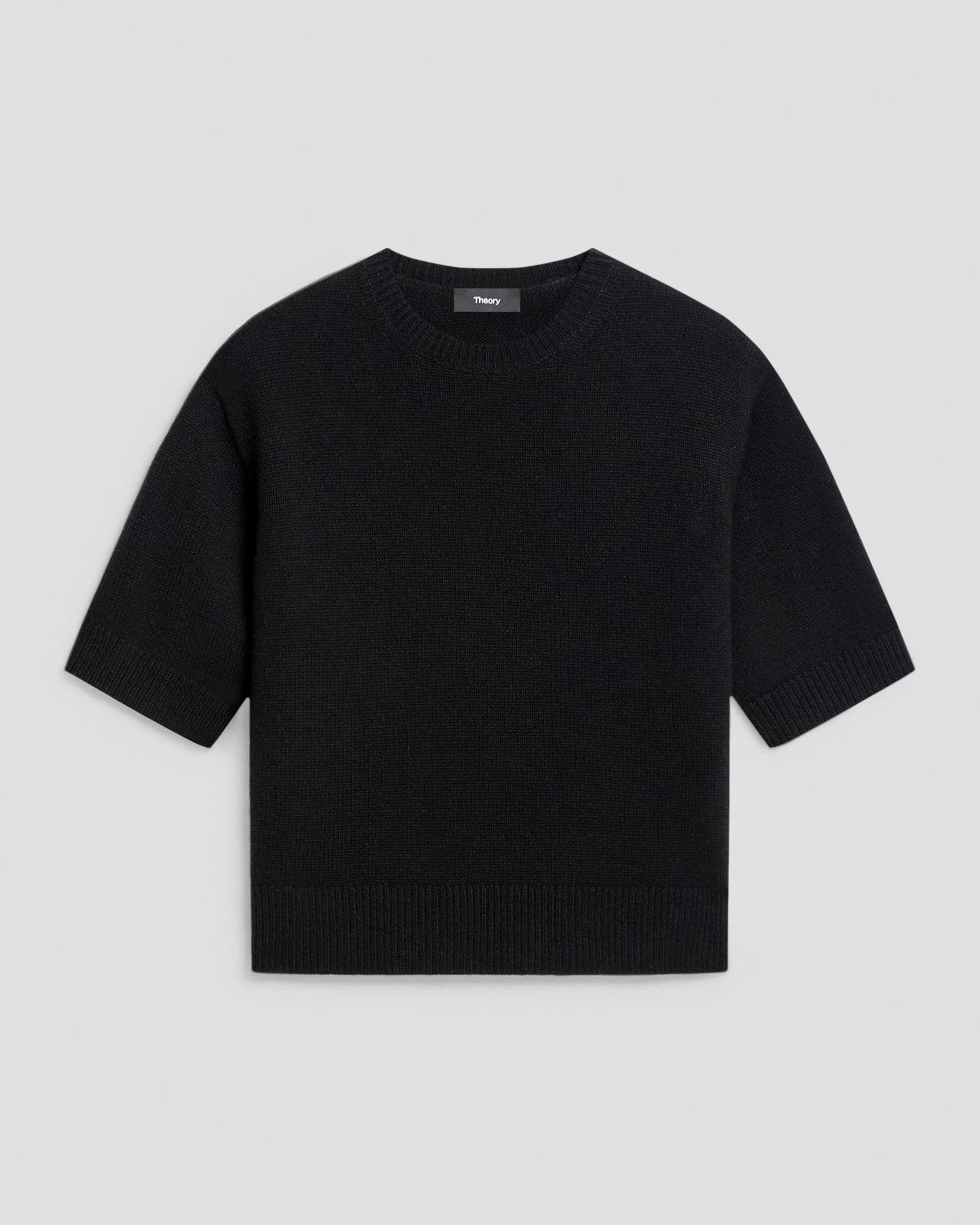 Theory Cashmere Cropped Tee - Black