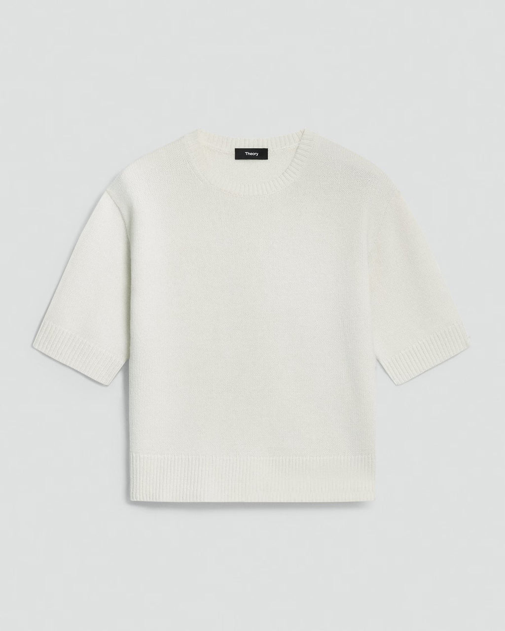 Theory Cashmere Cropped Tee - Ivory