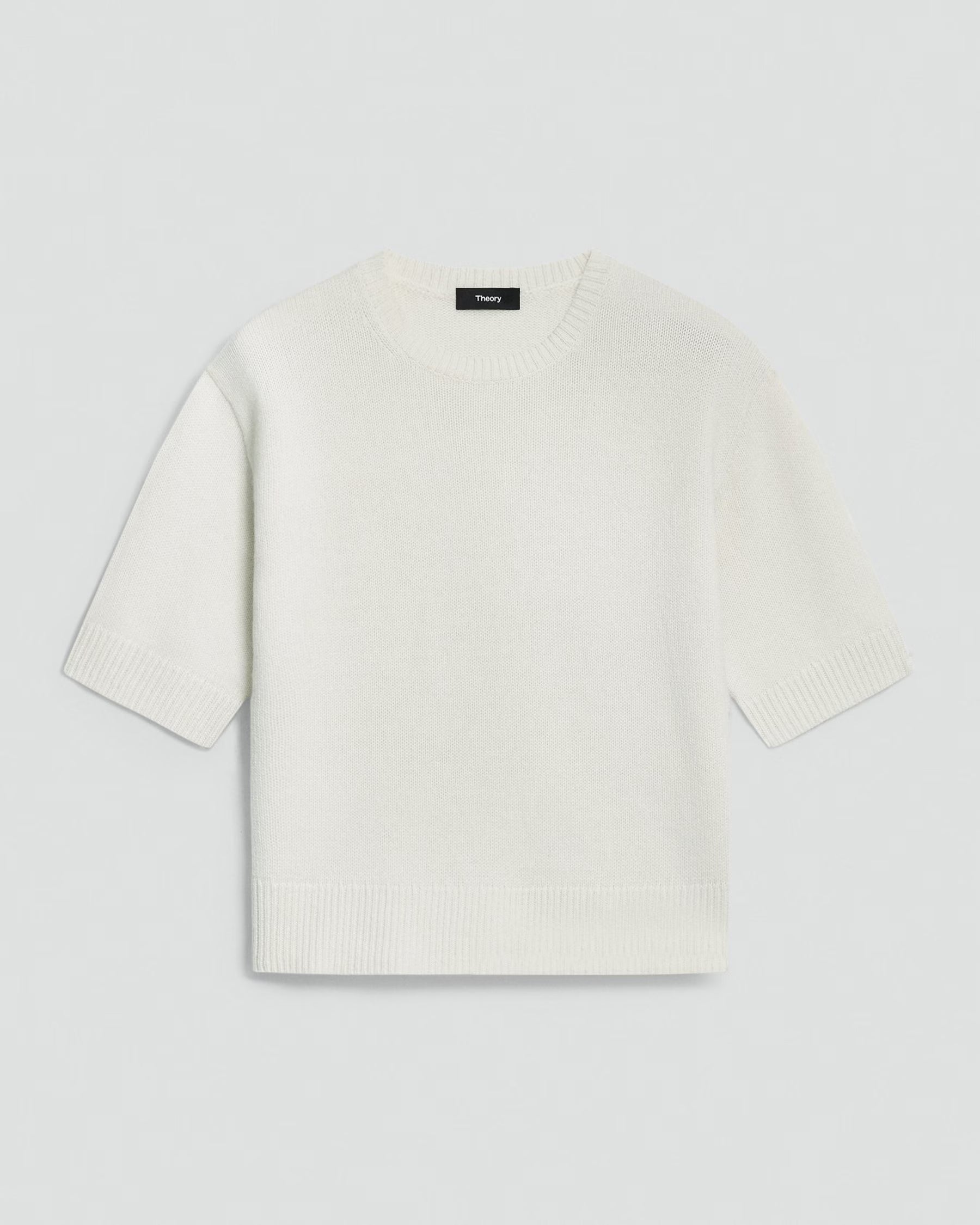 Theory Cashmere Cropped Tee - Ivory