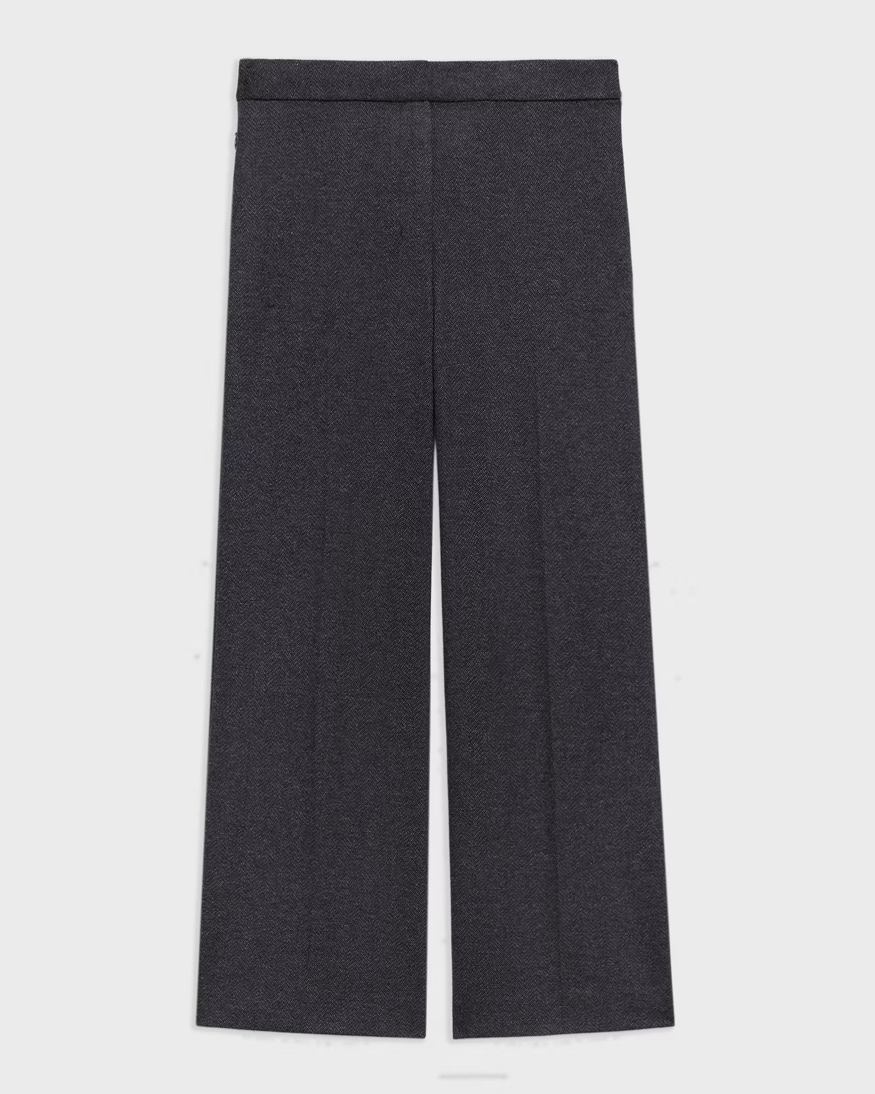 Theory Kick Pant in Herringbone Knit- Charcoal Melange