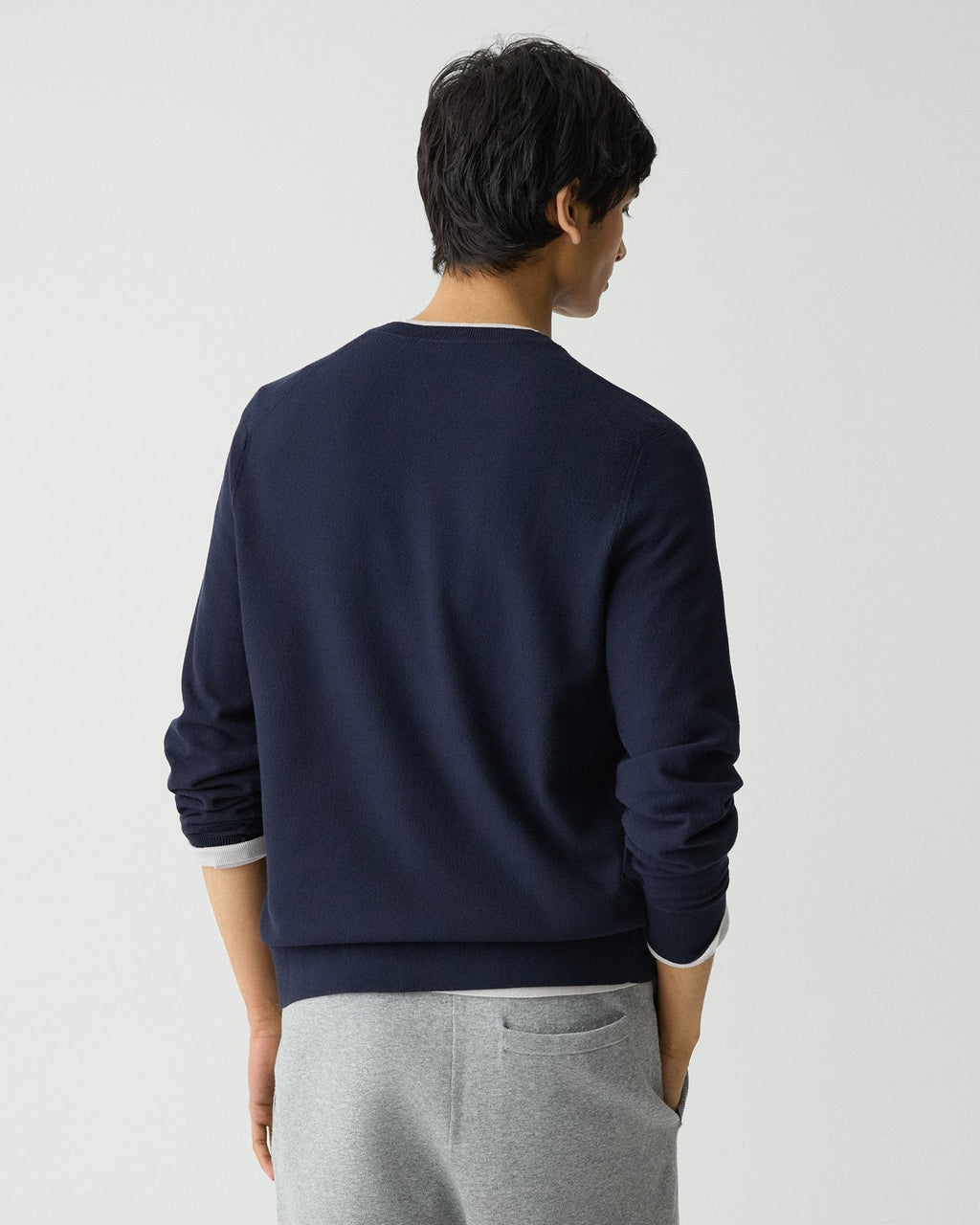 Theory Riland Crewneck Sweater in Light Bilen - Baltic