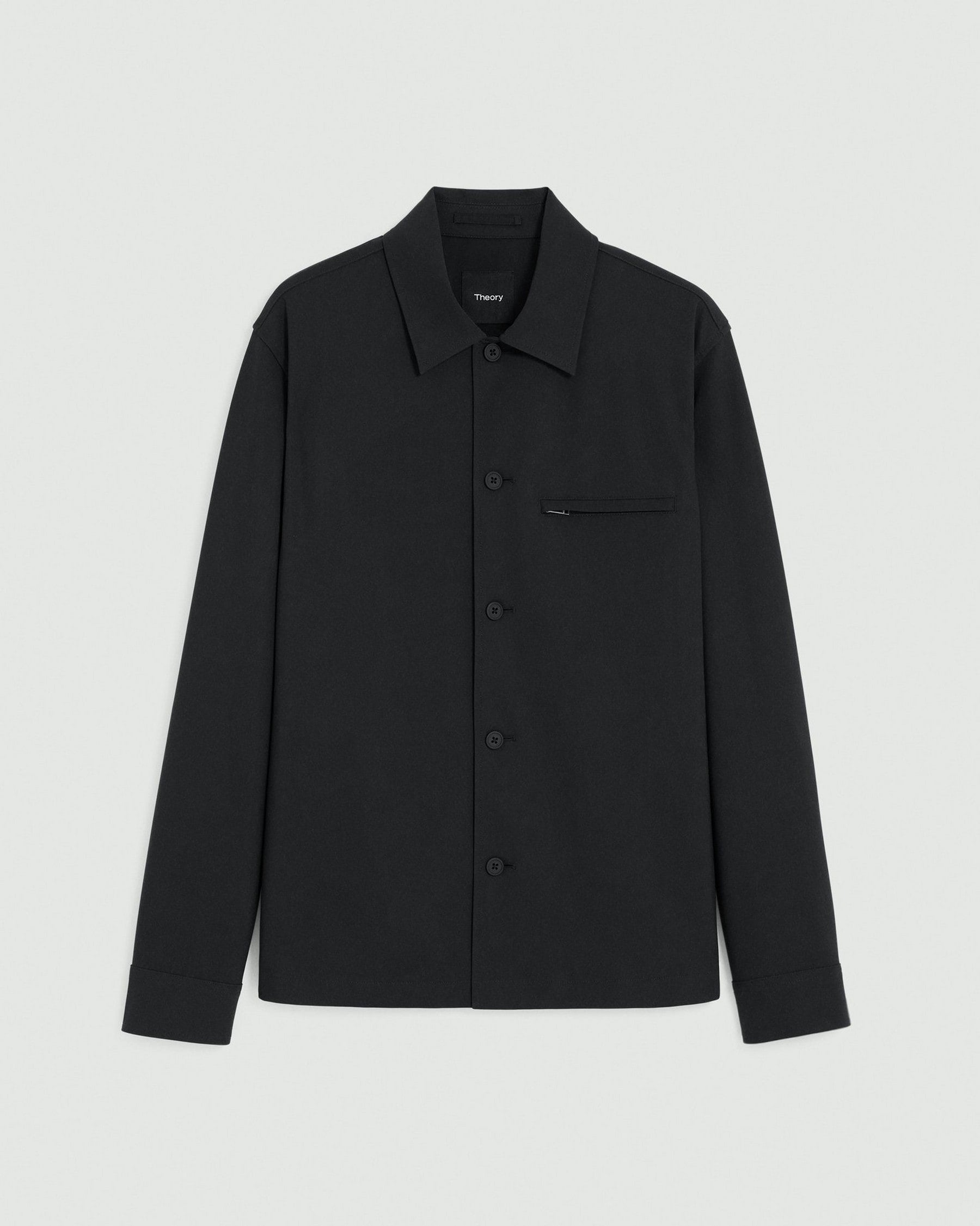 Theory Overshirt in Precision Ponte - Black