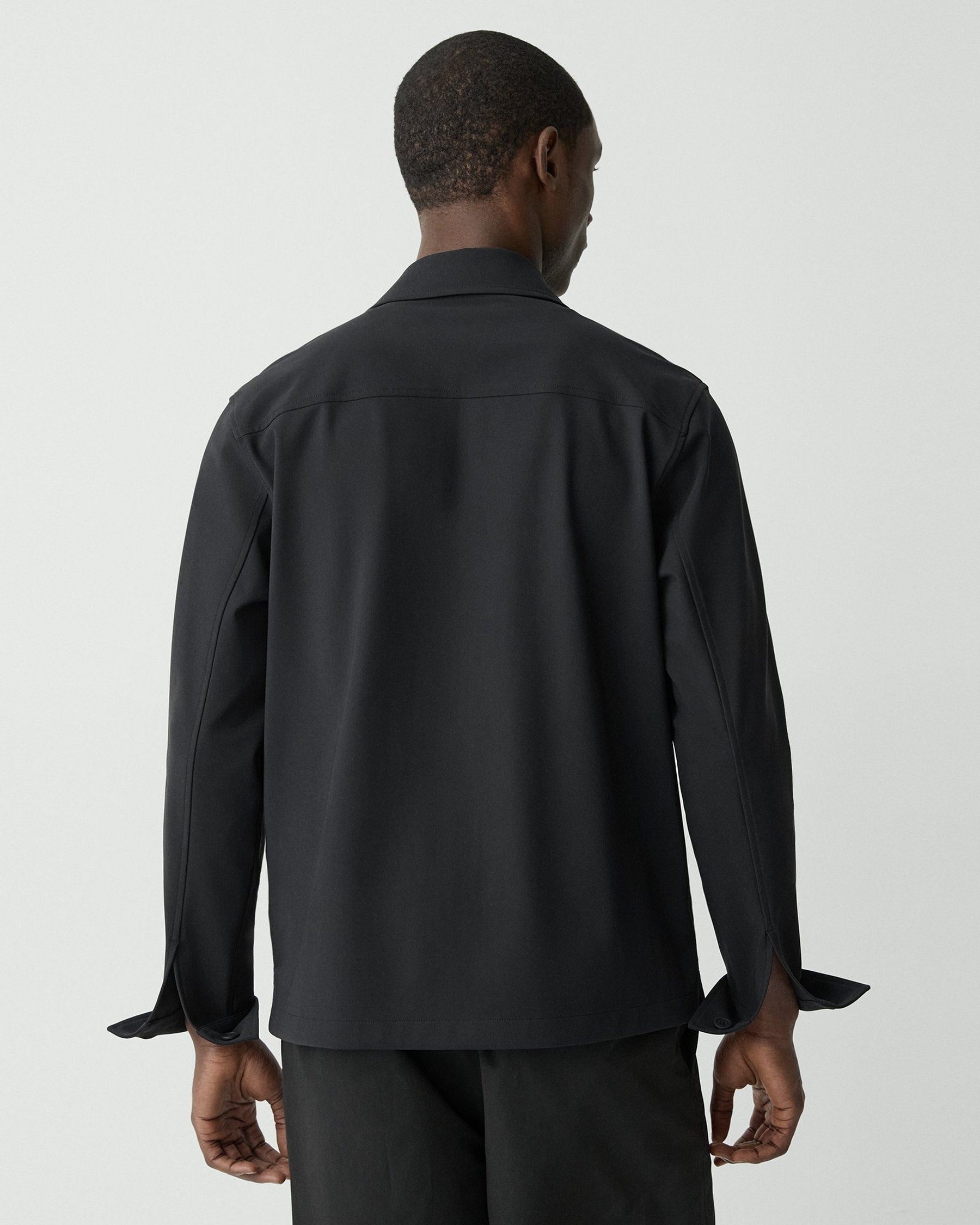 Theory Overshirt in Precision Ponte - Black