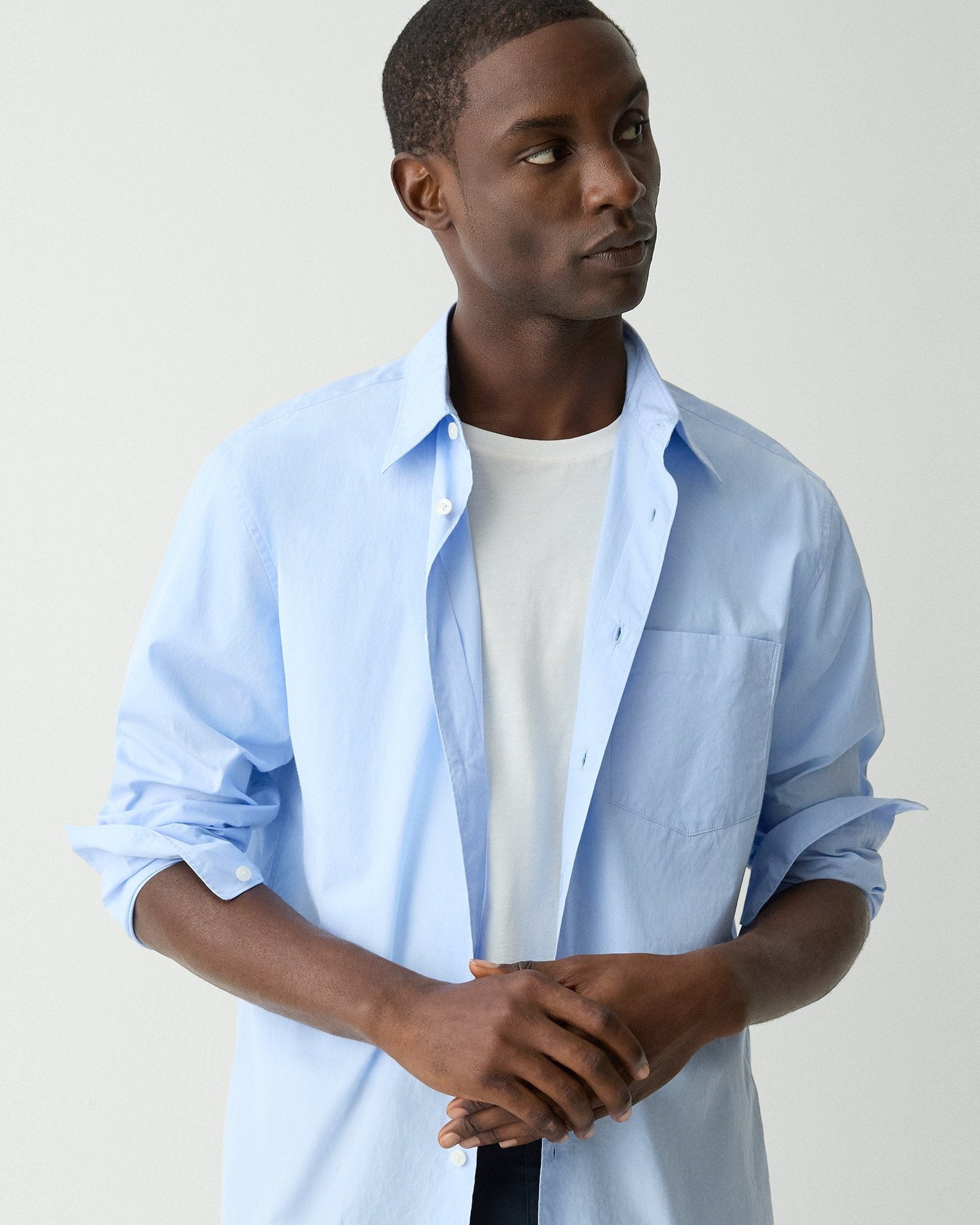 Theory Weekend Shirt in Cotton - Clear Sky