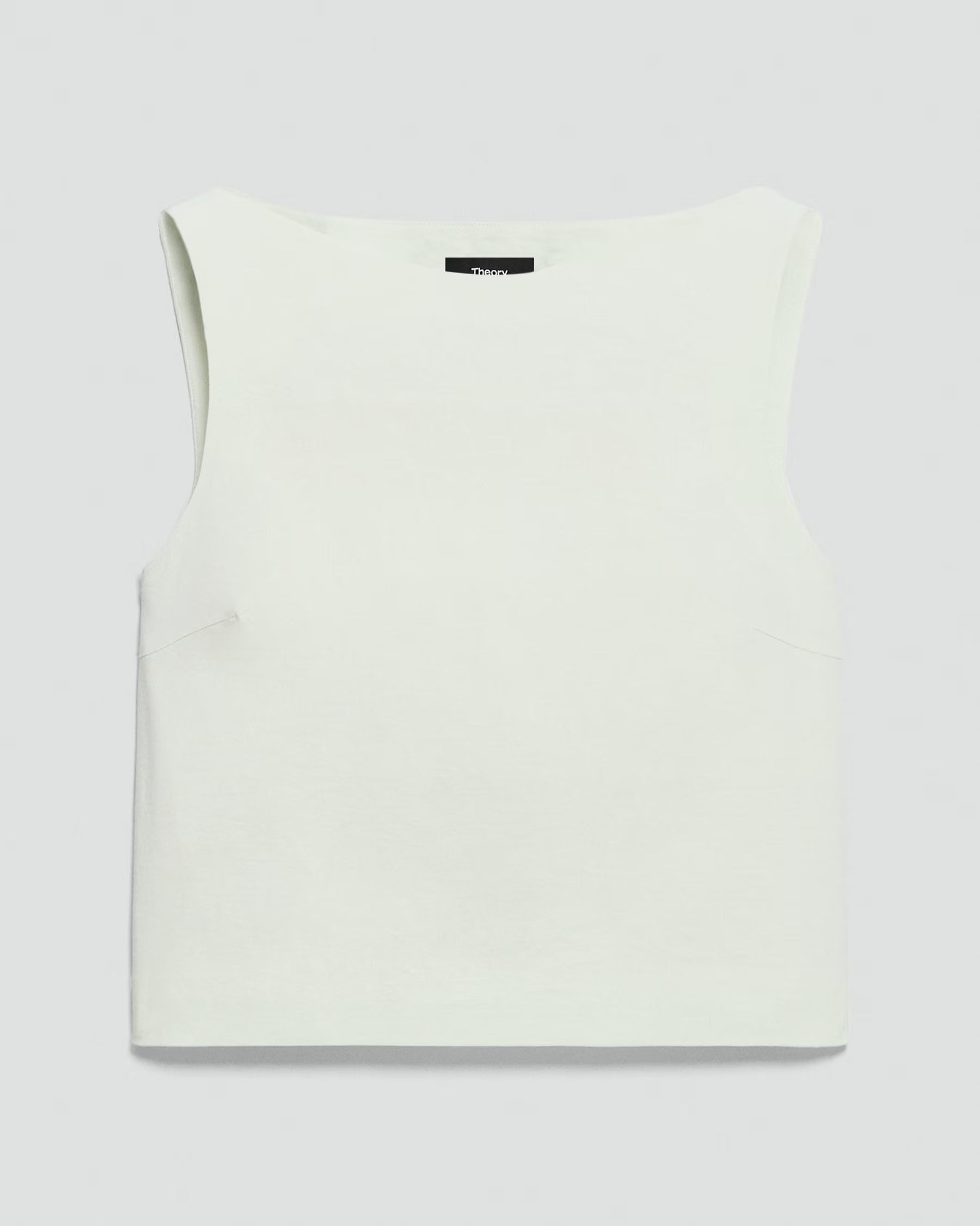 Theory Sleeveless Boatneck Top in Good Linen - Sea Glass