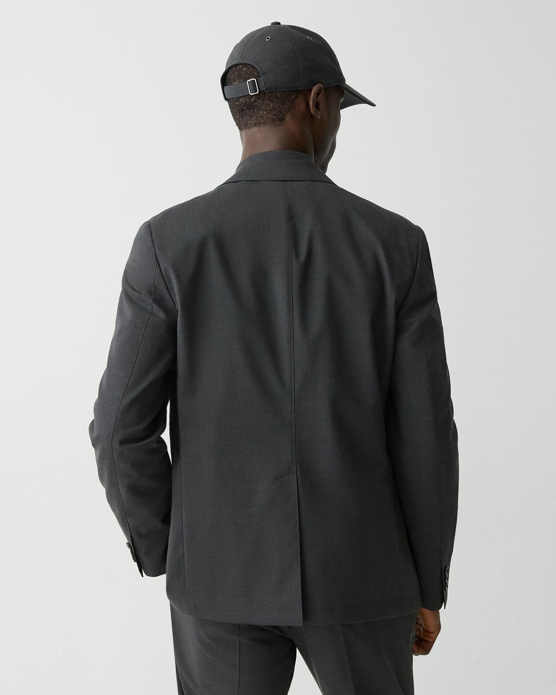 Theory Clinton Blazer in Motion Wool - Charcoal Melange