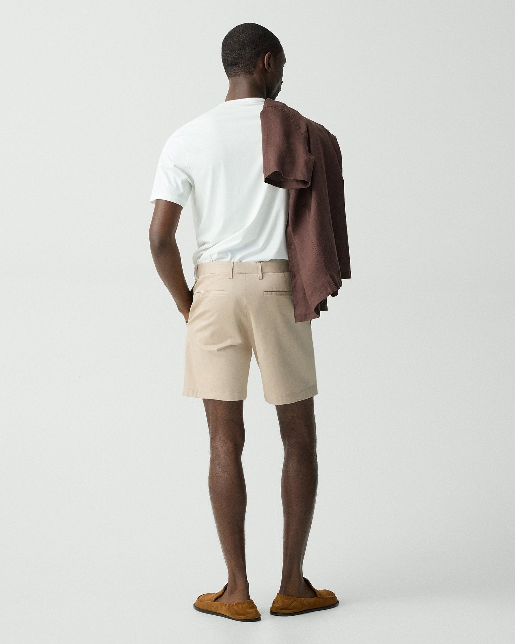 Theory Zaine Stretch Cotton Short - Earl Grey