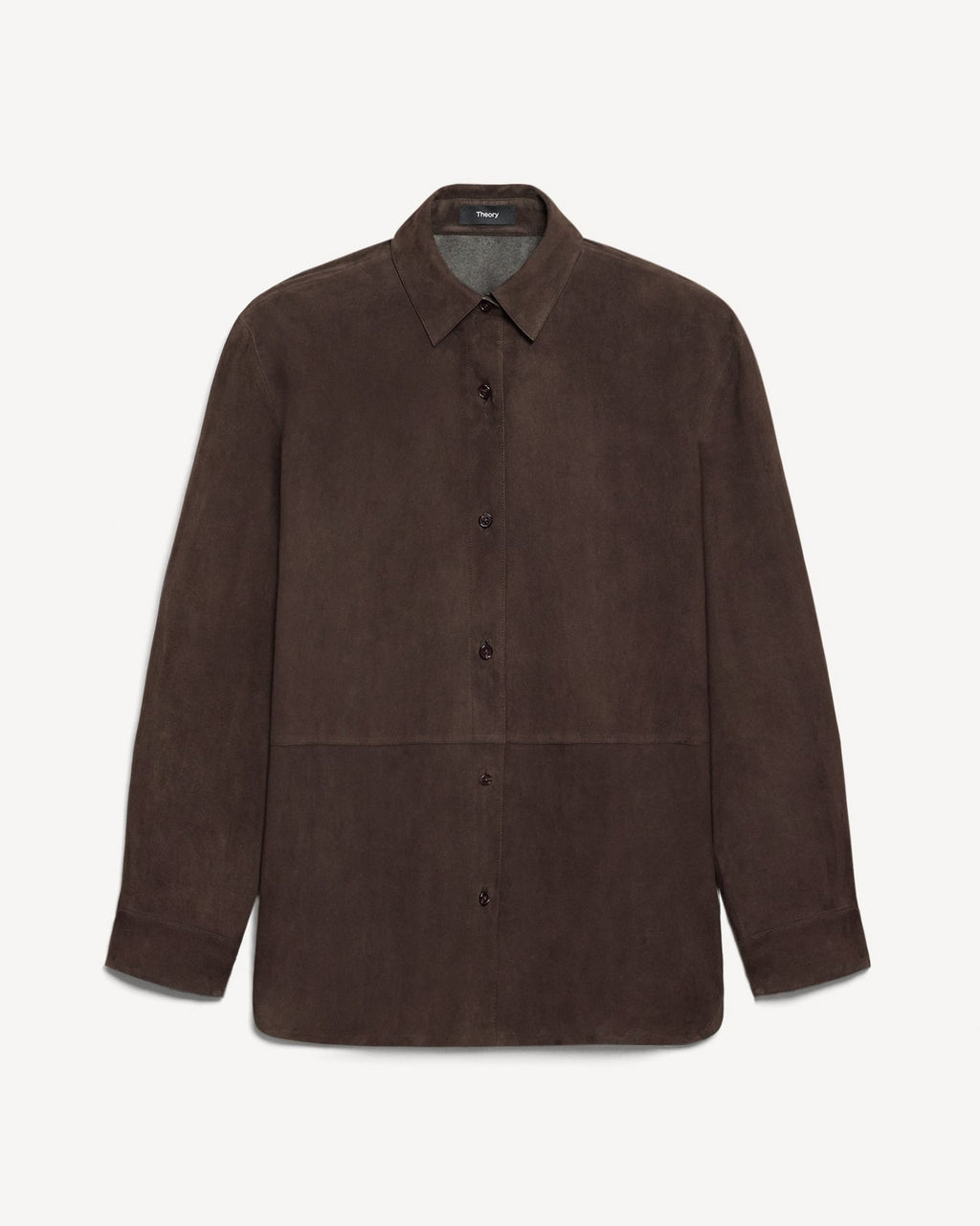 Theory Classic Menswear Shirt in Suede - Cacao