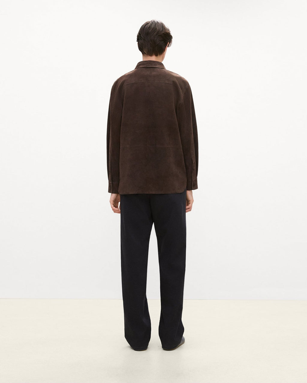 Theory Classic Menswear Shirt in Suede - Cacao