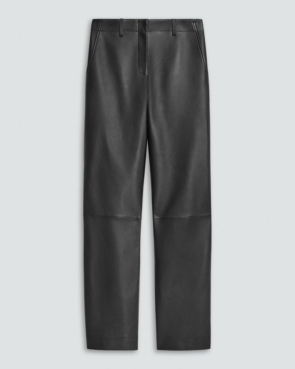 Theory Classic Straight Pant in Sleek Leather - Black