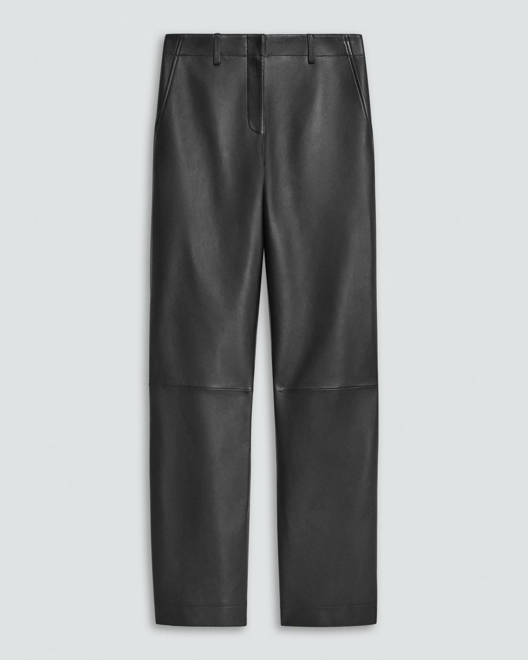 Theory Classic Straight Pant in Sleek Leather - Black