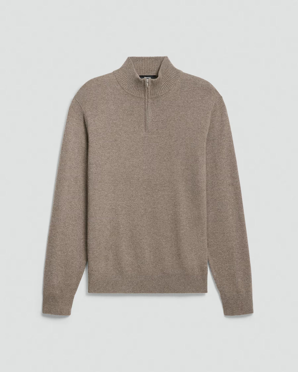 Theory Hilles Quarter-Zip Sweater in Cashmere - Dark Feather Melange