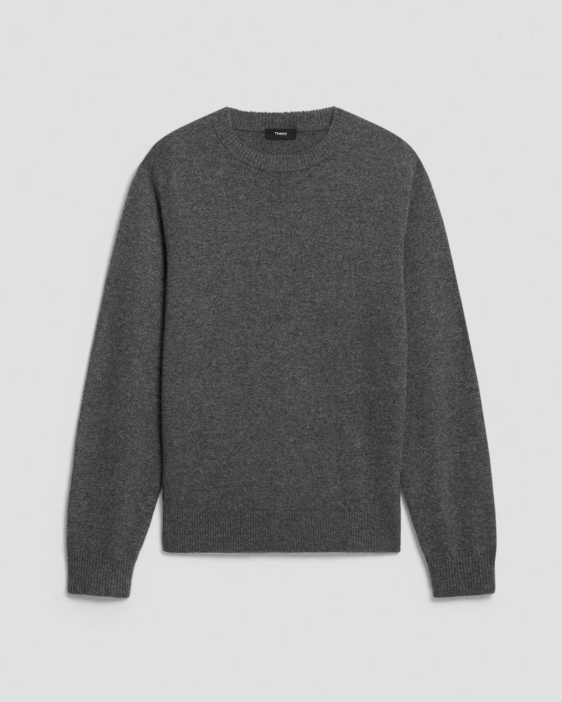 Theory Hilles Crewneck Sweater in Cashmere - Charcoal Melange