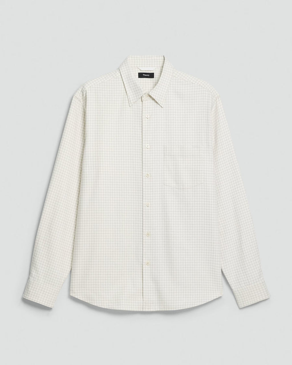 Theory Flannel Check Weekend Shirt- Winter Ivory Multi