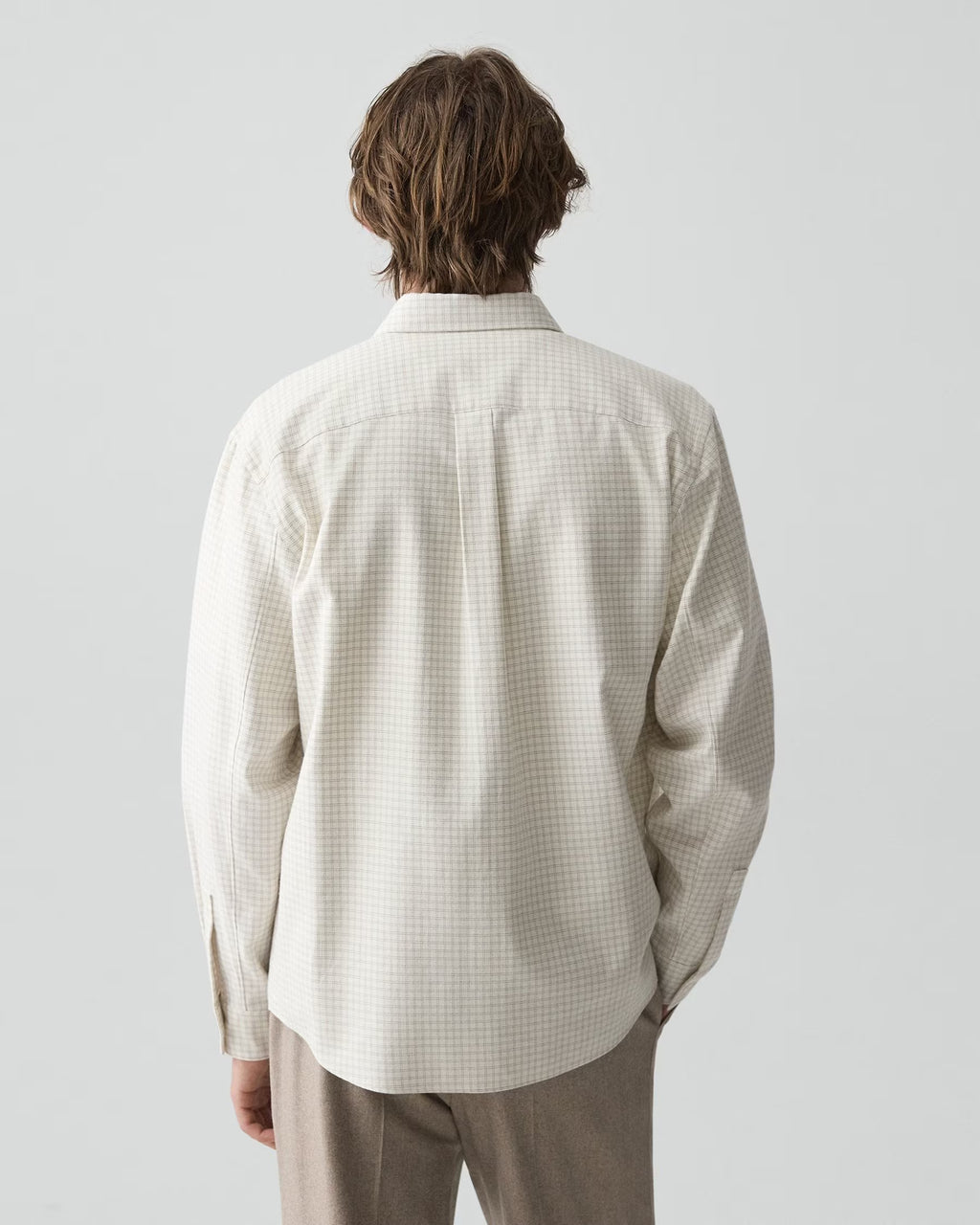 Theory Flannel Check Weekend Shirt- Winter Ivory Multi