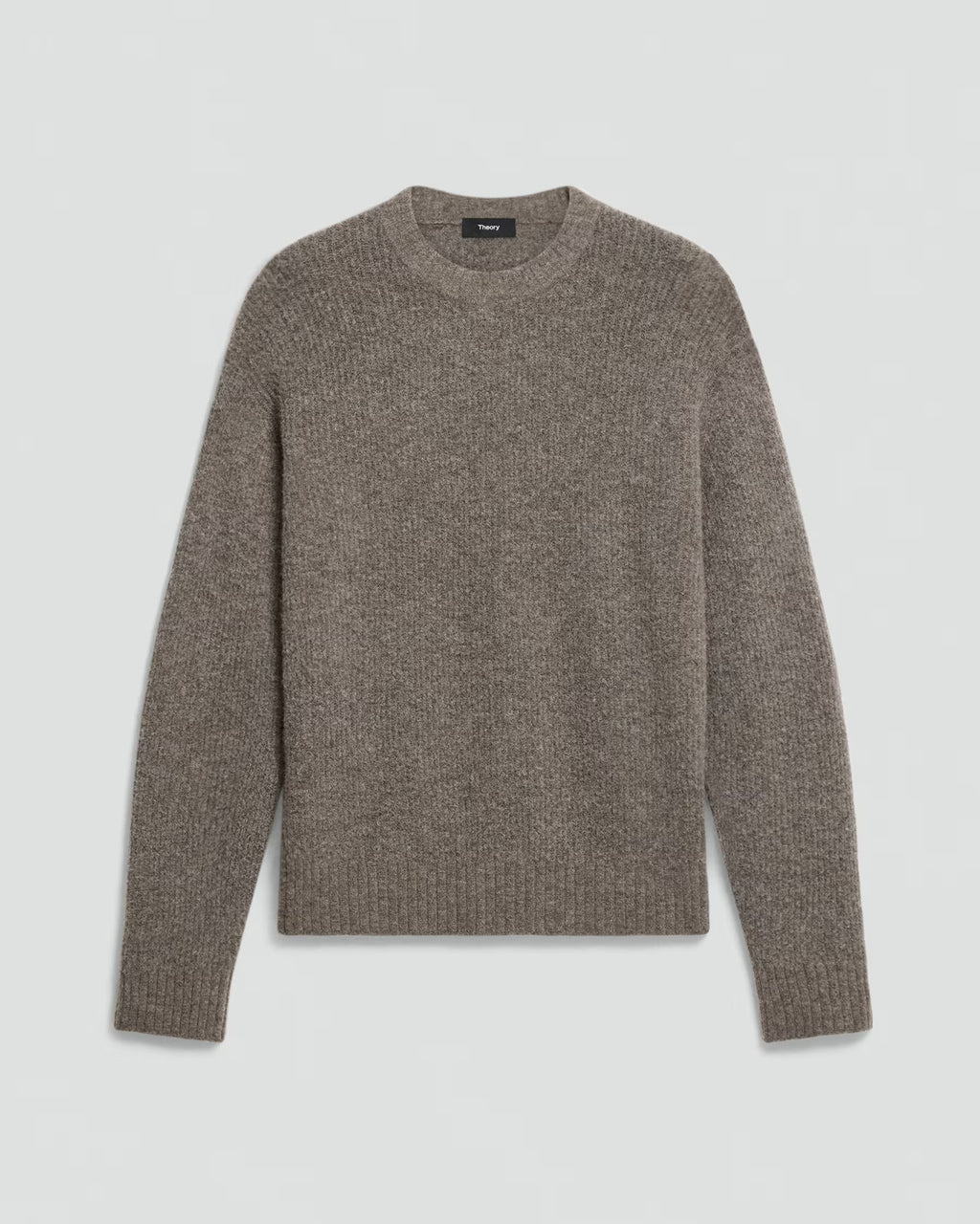 Theory Astor Wool Relaxed Crewneck Sweater - Light Brownwood