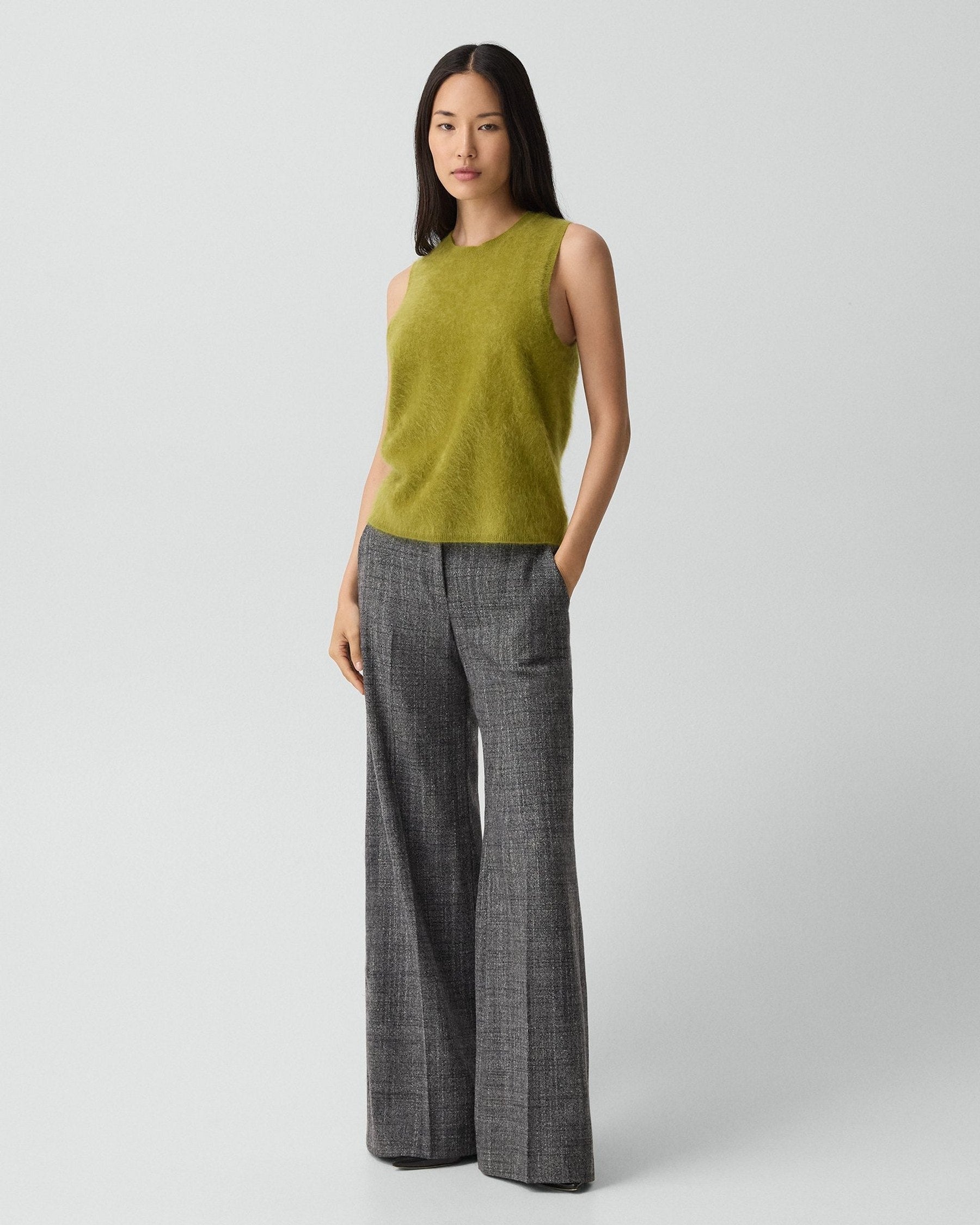 Theory Brushed Top in Airy Cashmere - Dark Pear