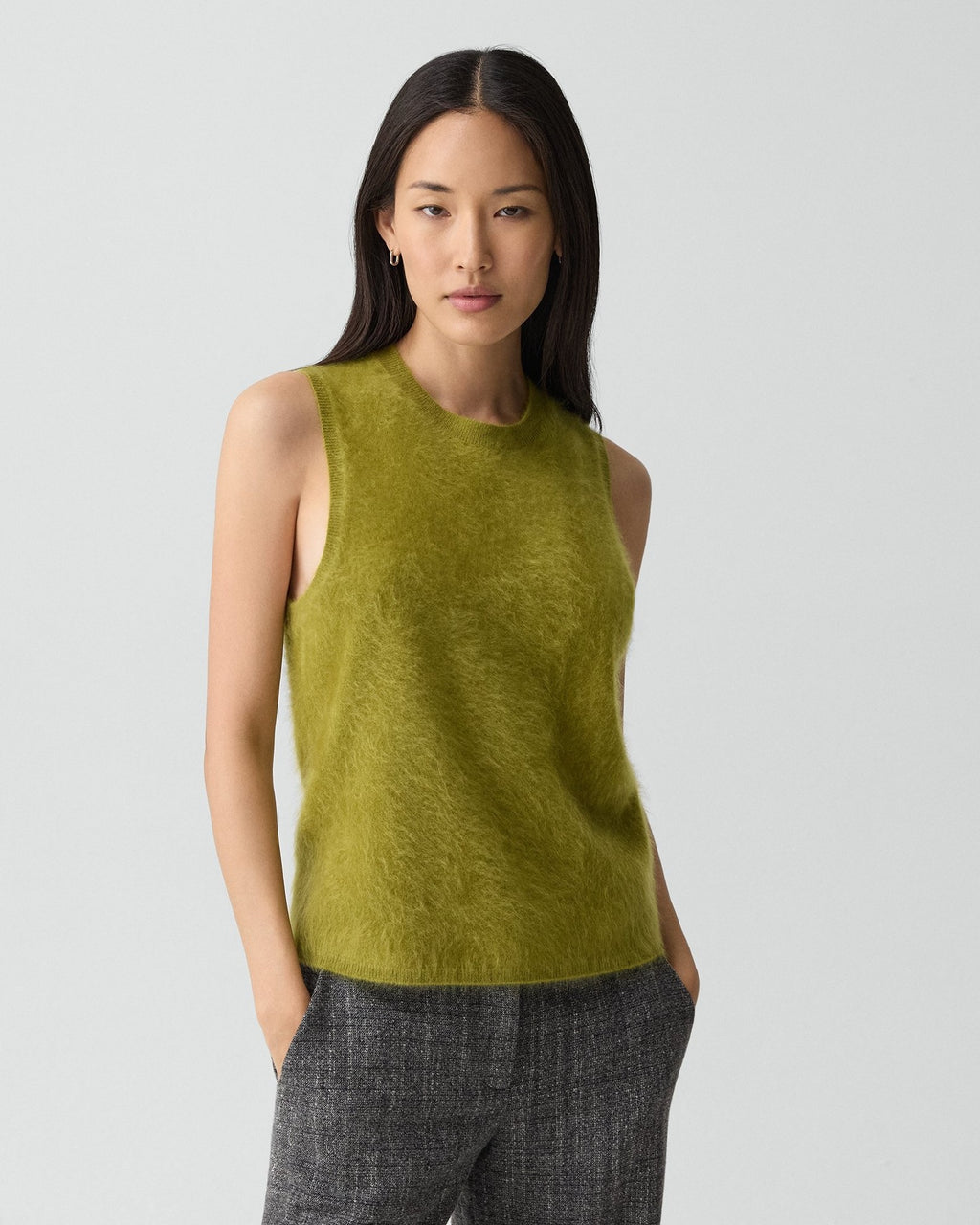 Theory Brushed Top in Airy Cashmere - Dark Pear