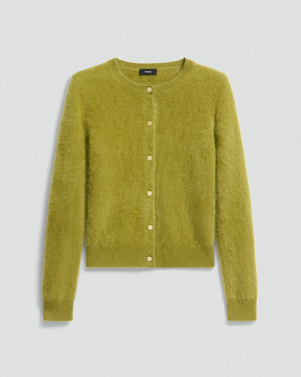 Theory Brushed Cardigan in Airy Cashmere - Dark Pear