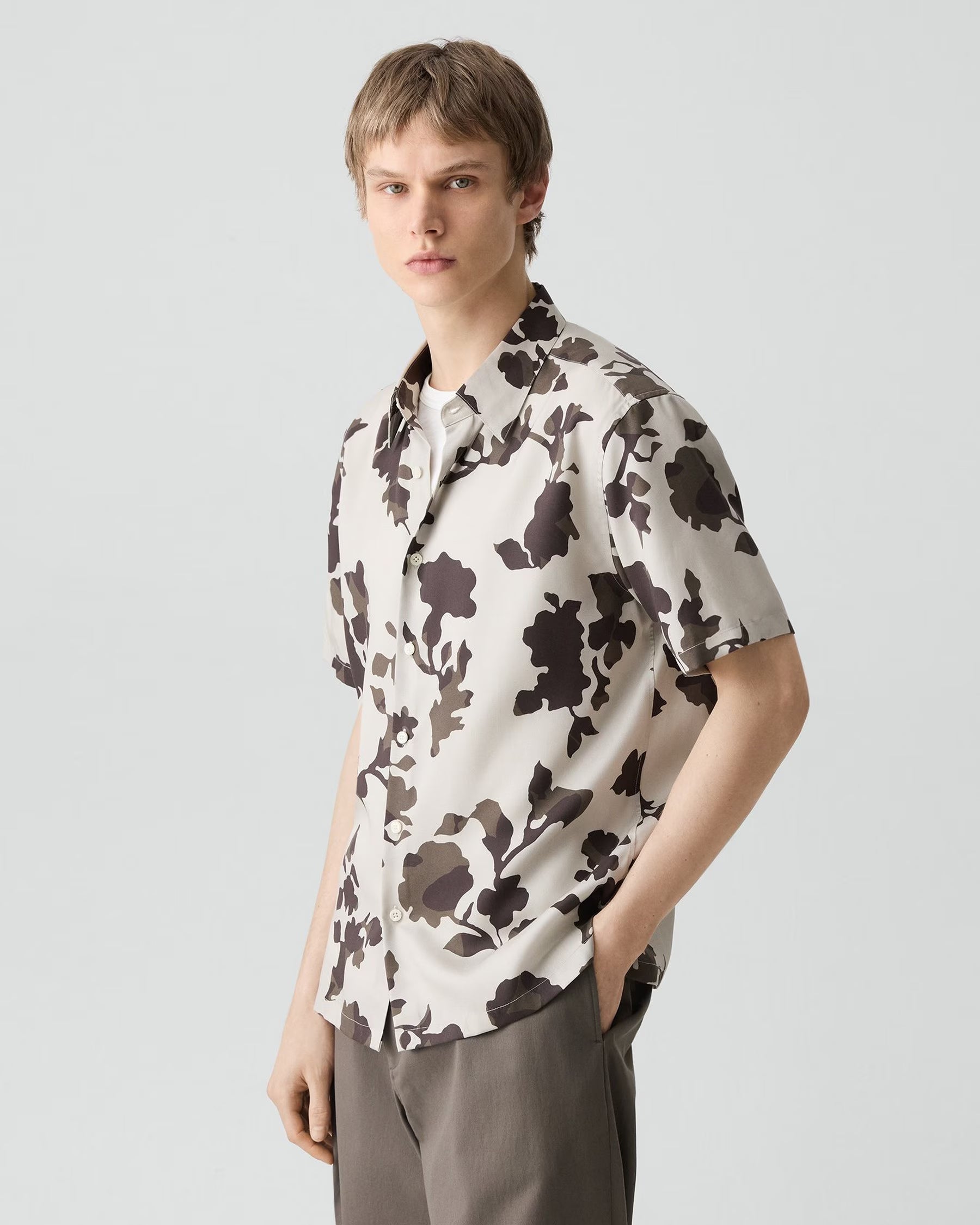 Theory Irving Short-Sleeve Shirt - Floral