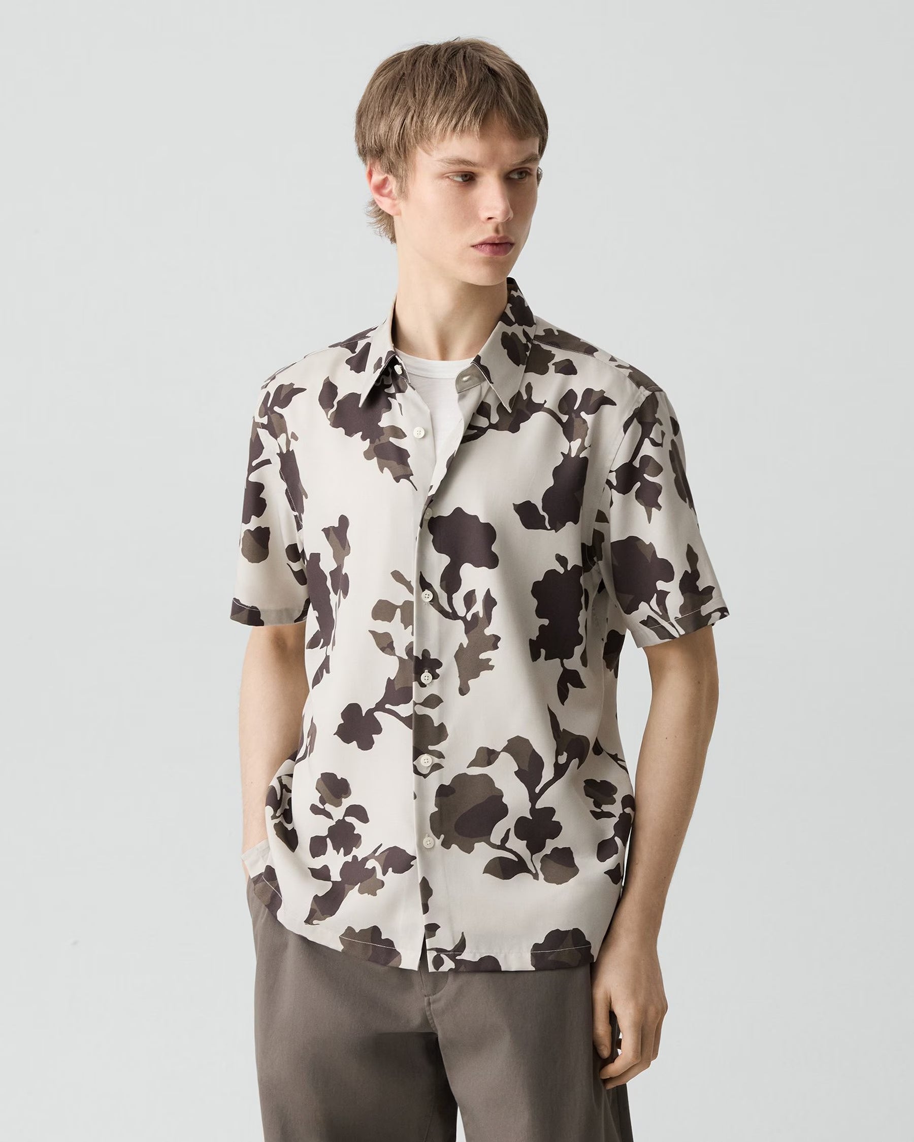 Theory Irving Short-Sleeve Shirt - Floral