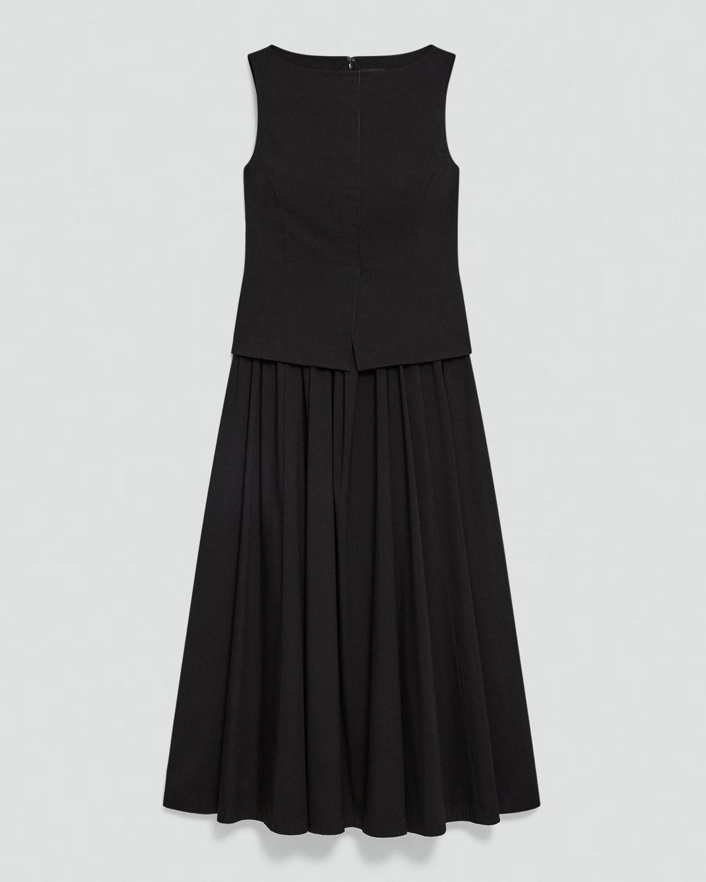 Theory Boatneck Midi Dress in Relaxed Poplin - Black