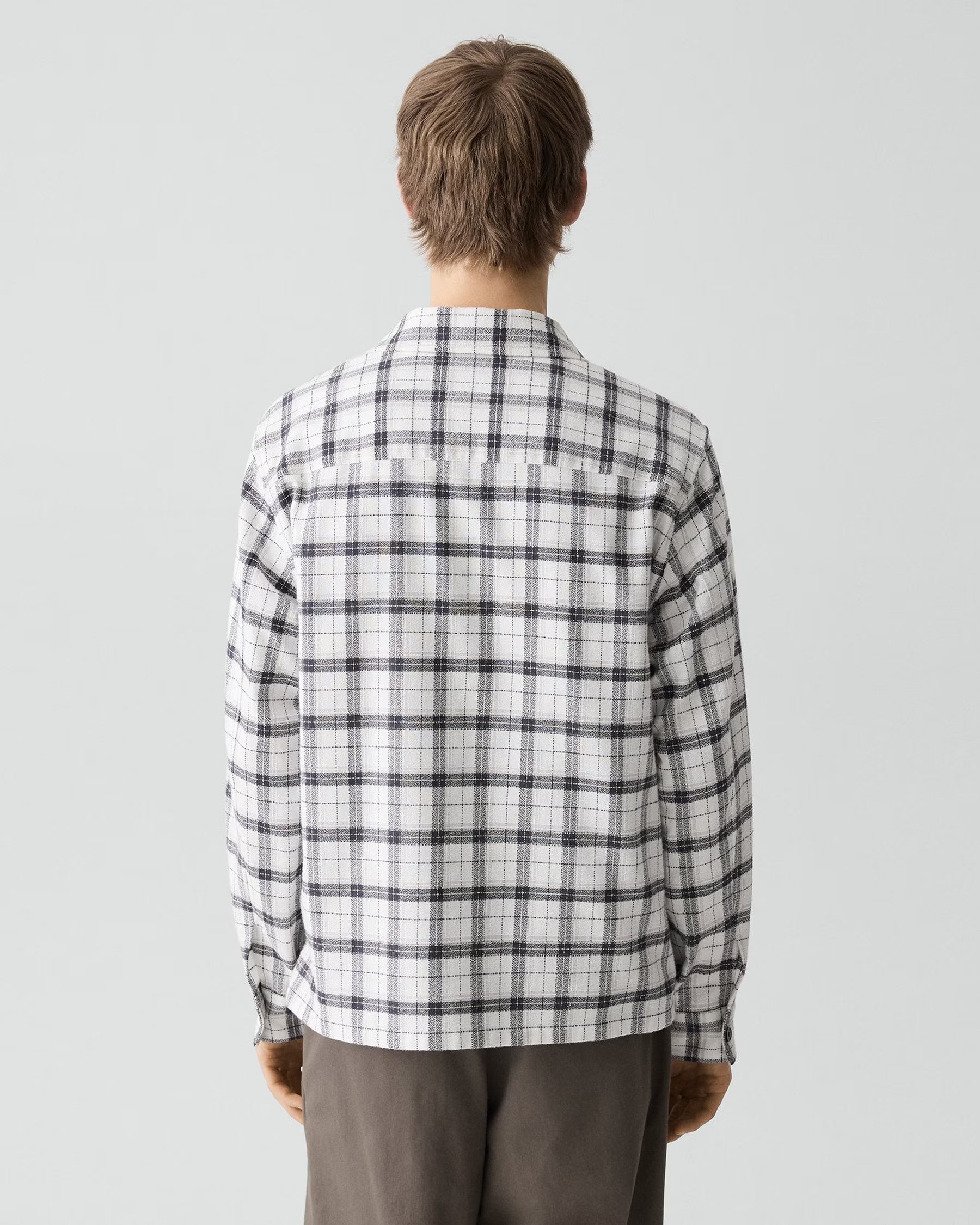 Theory Button-Up Shirt in Checked Cotton