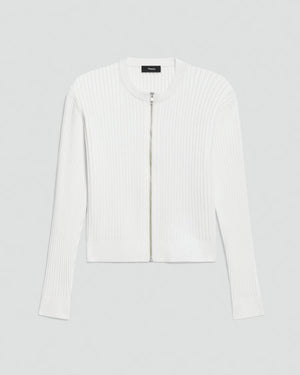 Theory Pointelle Cardigan in Crepe Knit