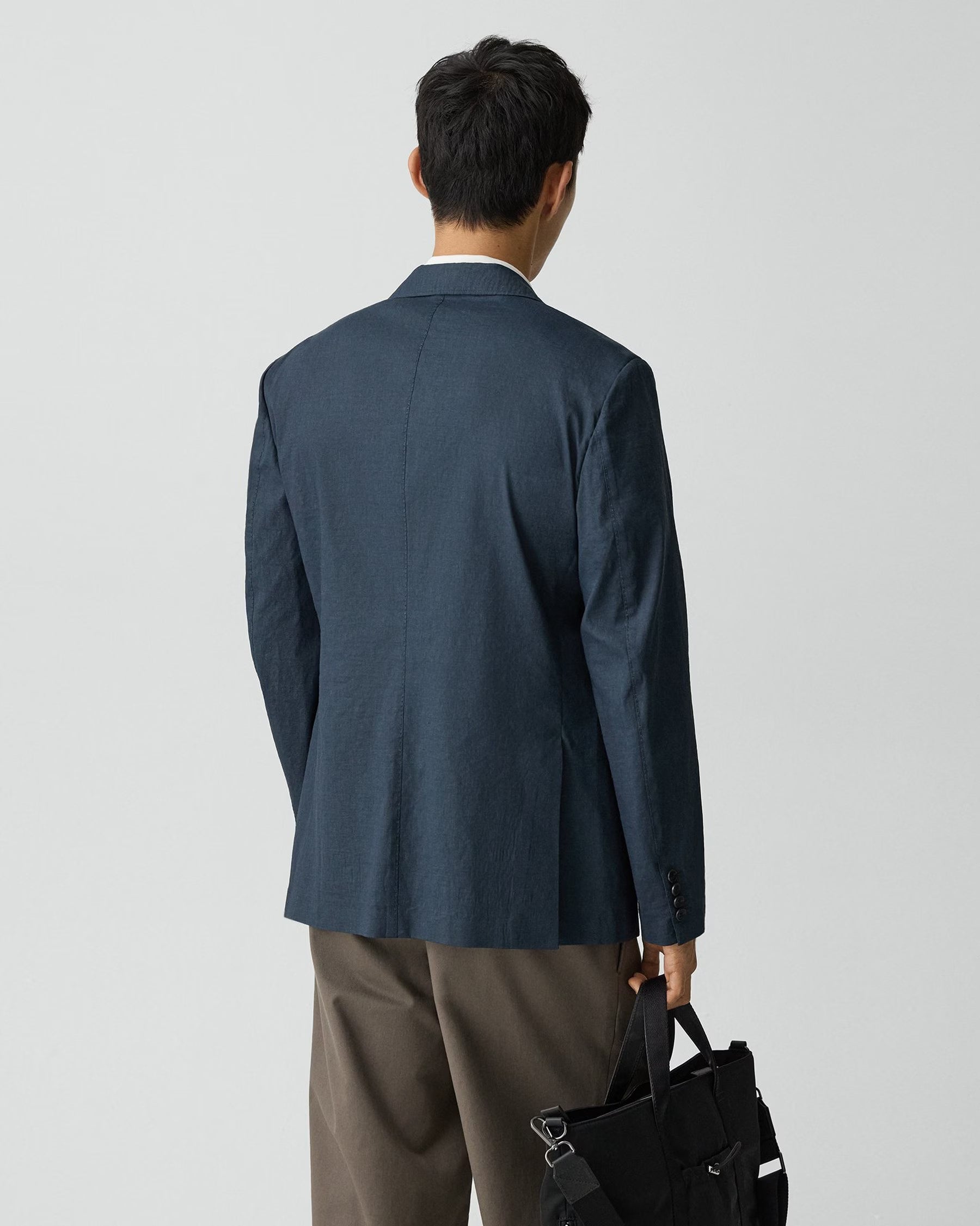 Theory Standard Blazer in Good Linen - Dark Blue Wing