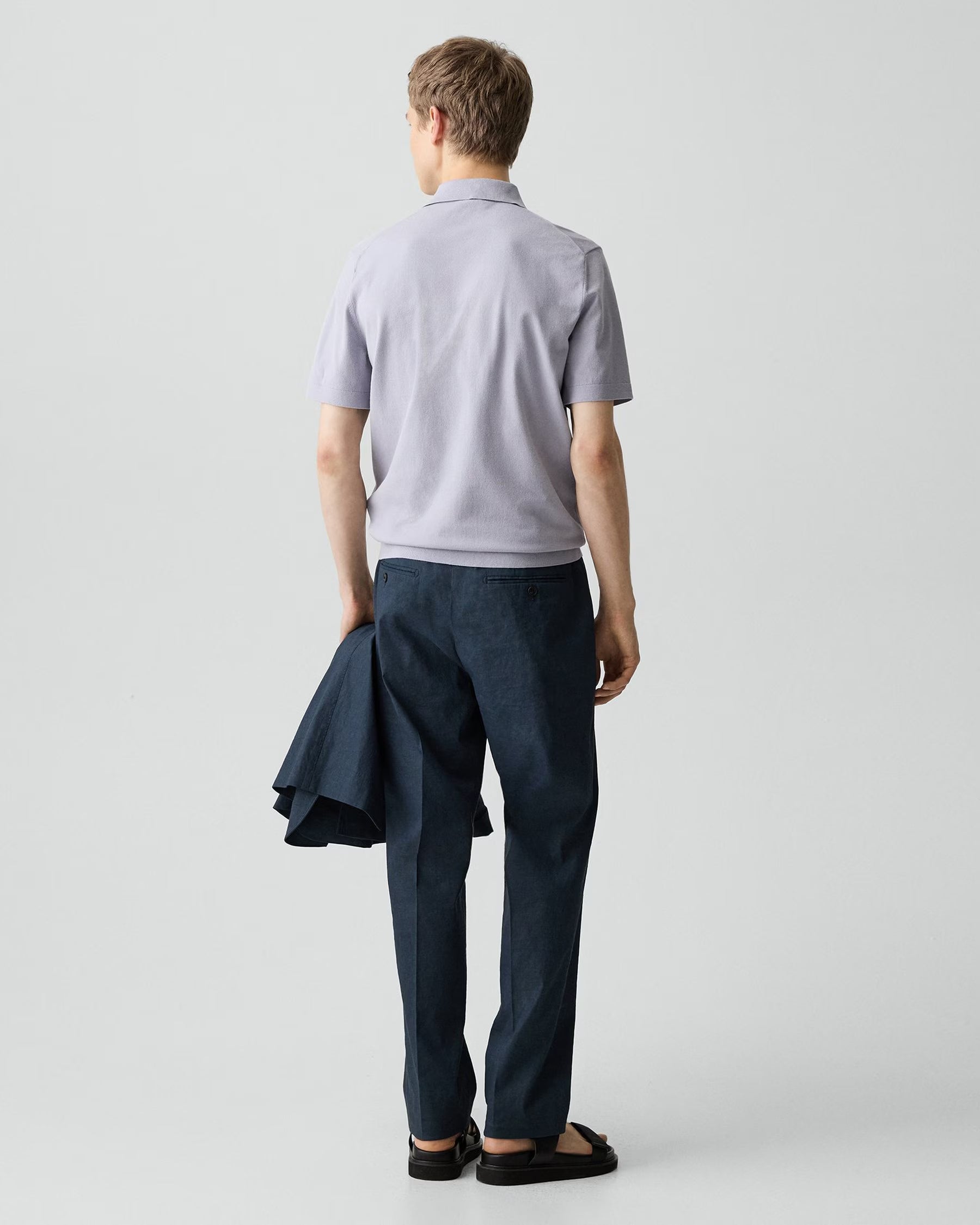 Theory Standard Pant in Good Linen - Dark Blue Wing