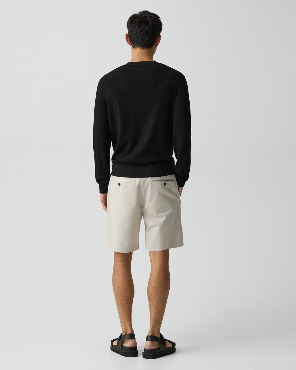 Theory Standard Chino Short in Moonsoft Cotton - Silver Cloud