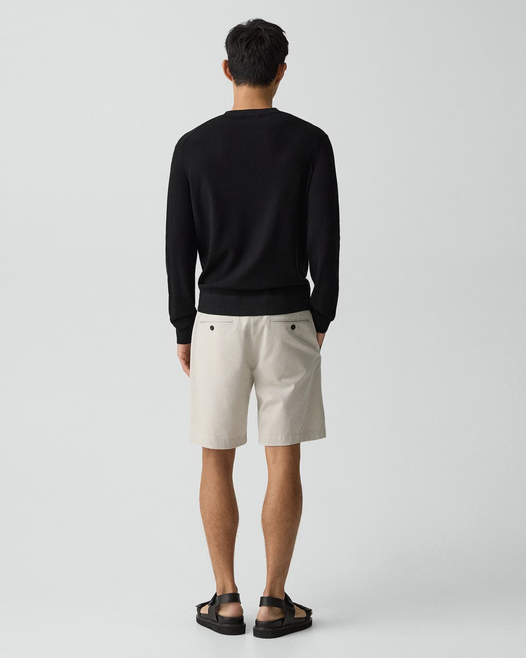 Theory Standard Chino Short in Moonsoft Cotton - Silver Cloud