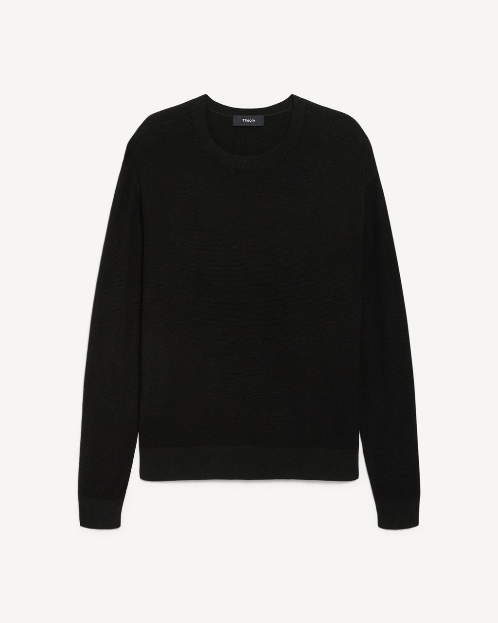 Theory Riland Crewneck Sweater in Light Bilen - Black