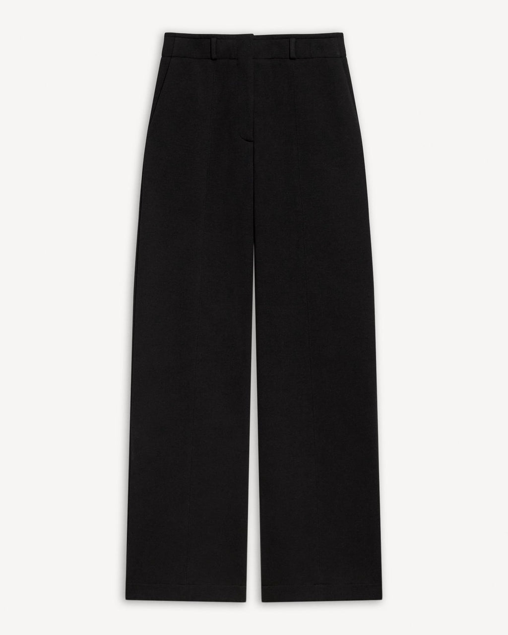 Theory Relaxed Straight Pant in Double-Knit Jersey - Black
