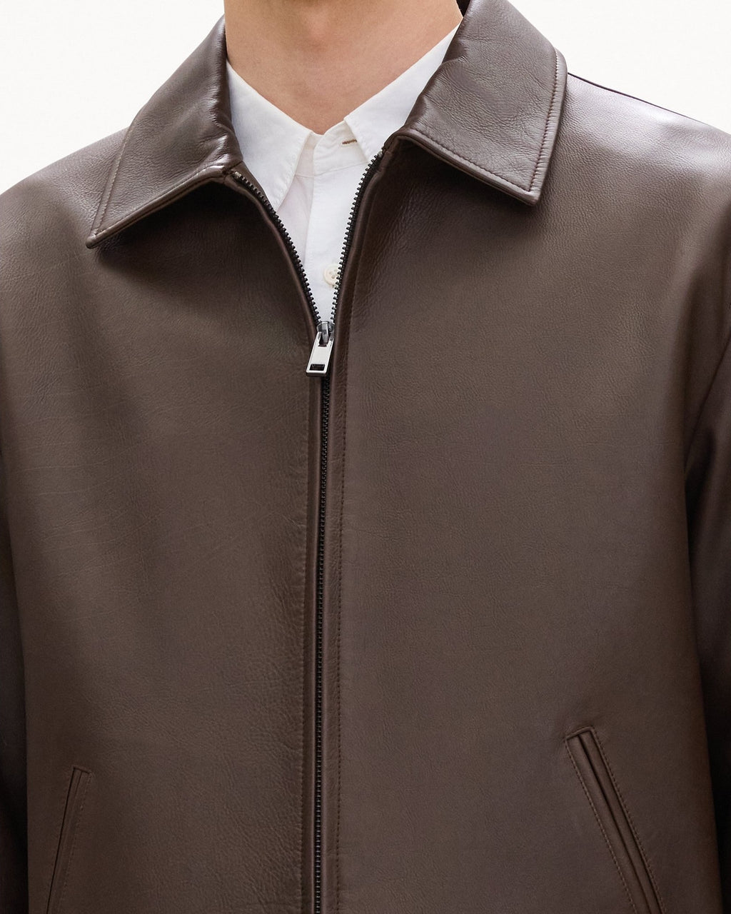 Theory City Leather Jacket  - Classic Brown Cowhide Leather