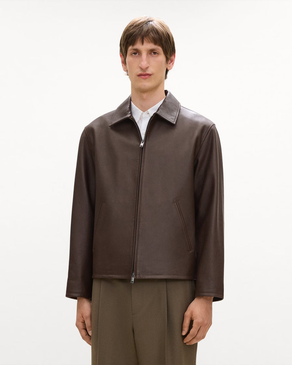 Theory City Leather Jacket  - Classic Brown Cowhide Leather