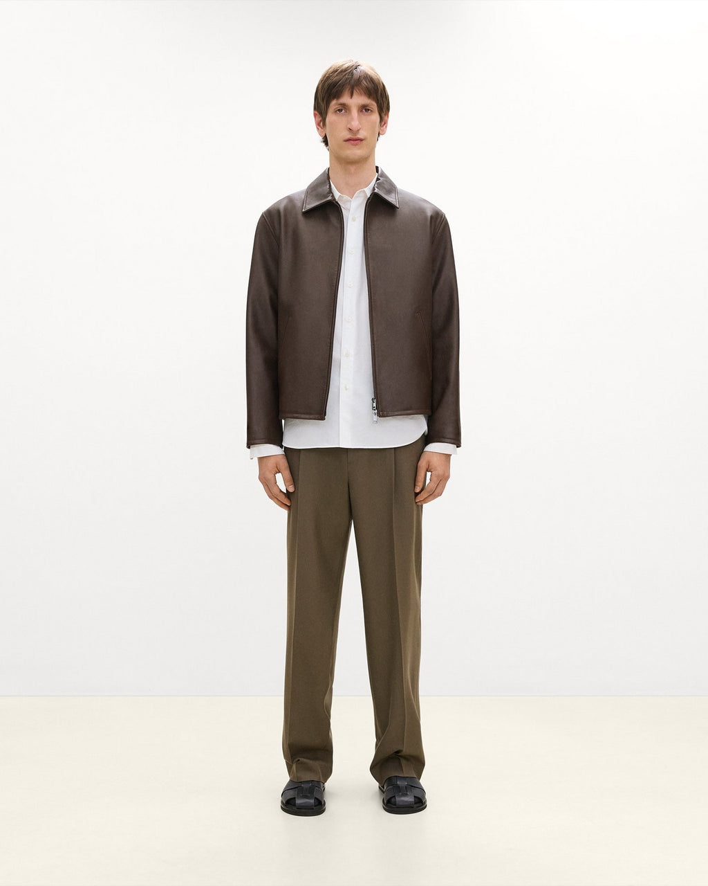Theory City Leather Jacket  - Classic Brown Cowhide Leather