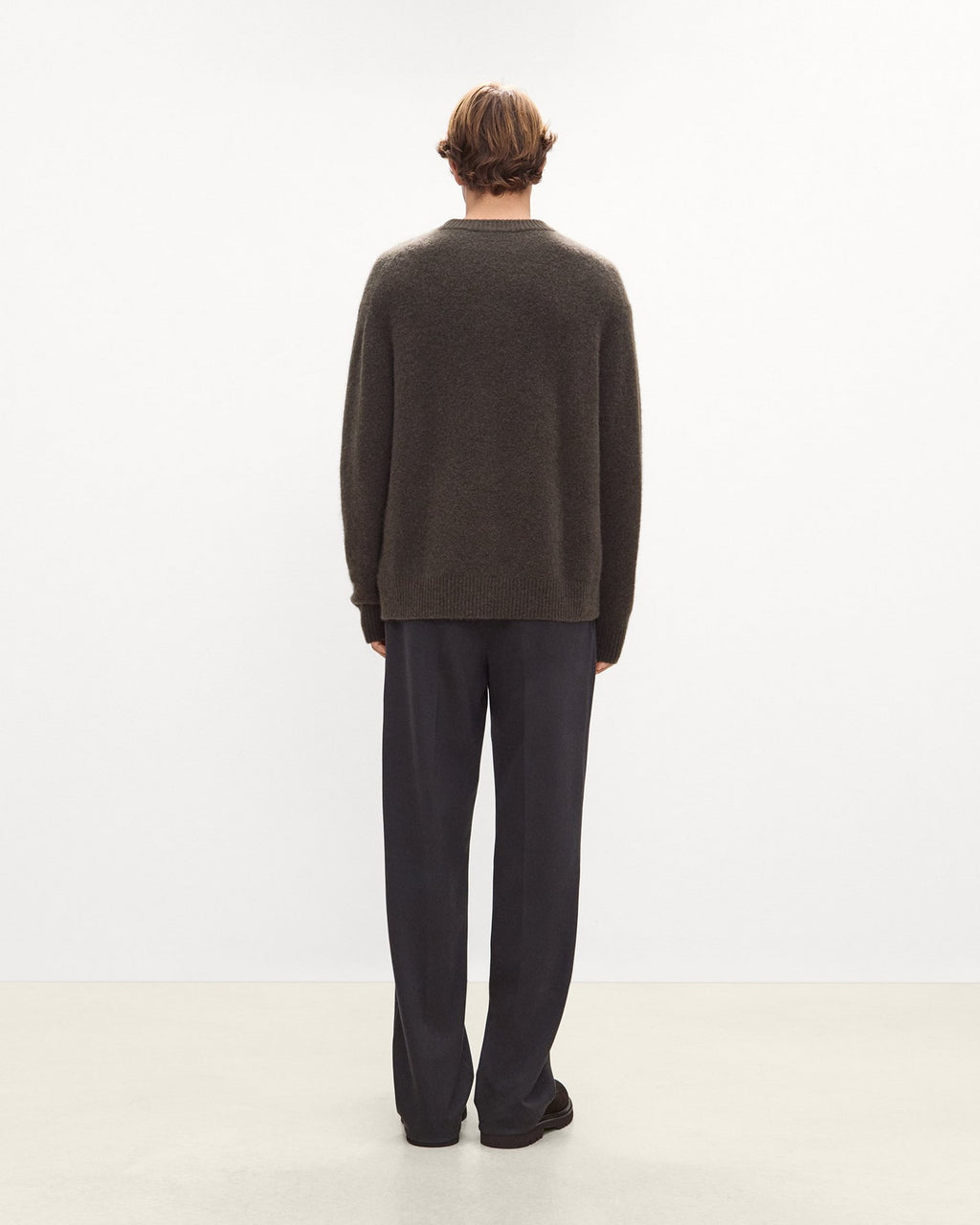 Theory Wool-Yak Crewneck Sweater - Tarmac