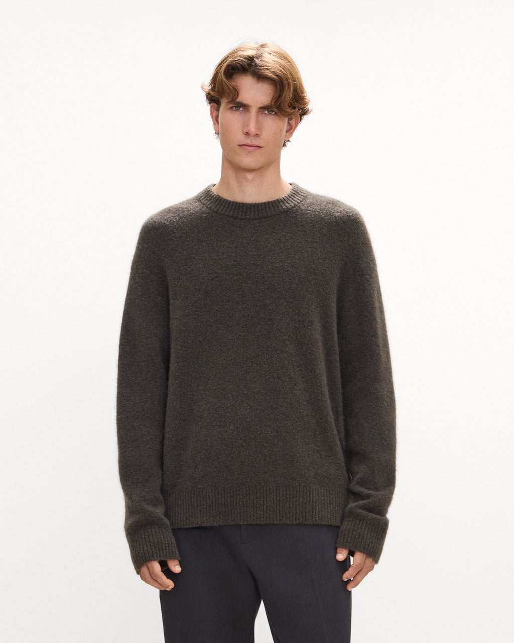 Theory Wool-Yak Crewneck Sweater - Tarmac