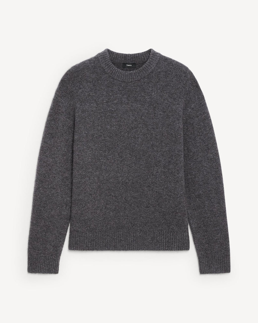 Theory Wool-Yak Crewneck Sweater - Charcoal Melange
