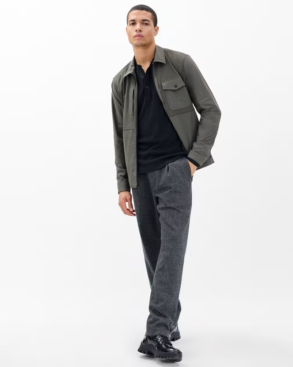 Rag & Bone Tech Waffle Henley - Black