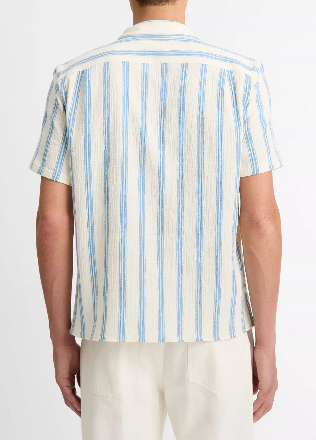 Vince Marina Stripe Italian Cotton-Linen Cabana Shirt